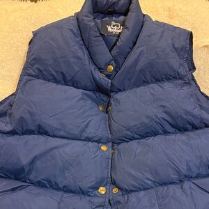 Woolrich Navy Quilted Vest with Brass Accents